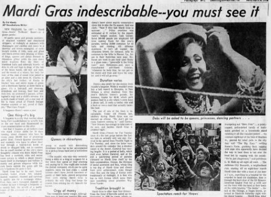 Mardi Gras indescribable - you must see it